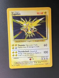 Pokemon Zapdos 16/102 Base Set Holo Rare 90 HP English Card - Image 4