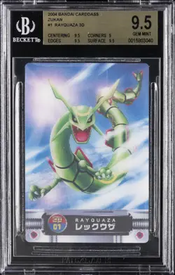 2004 CARDDASS POKEMON ADVANCED GENERATION ZUKAN CARD #387 RAYQUAZA BGS 9.5 - Image 1