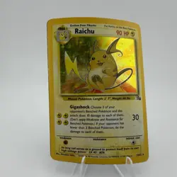 Pokemon Raichu Fossil Holo Rare 14/62 DAMAGED WOTC Vintage Card TCG - Image 1