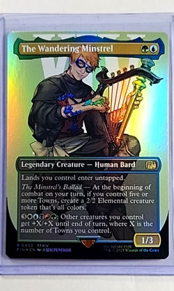 MTG Magic the Gathering Final Fantasy Borderless Foil 403 The Wandering Minstrel - Image 1