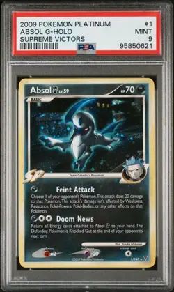 2009 POKEMON PLATINUM SUPREME VICTORS #1 ABSOL G-HOLO PSA 9 - Image 1