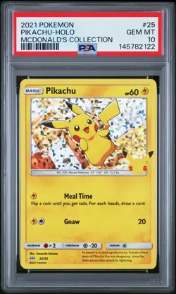2021 POKEMON MCDONALD'S COLL #25 PIKACHU-HOLO PSA 10 - Image 1