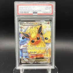 Pokemon TCG 2016 Radiant Collection Flareon EX Full Art RC28/RC32 PSA 8 - Image 1