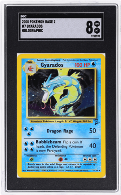 2000 Pokemon Base Set 2 Gyarados Holo #7 SGC 8 - Image 1
