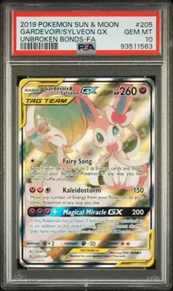 2019 GARDEVOIR & SYLVEON GX 205/214 UNBROKEN BONDS POKEMON PSA 10 - Image 1