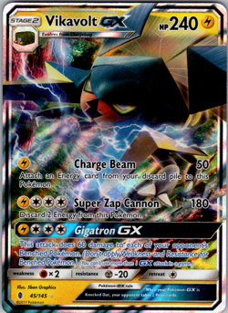 Vikavolt GX - 45/145 - Pokemon Guardians Rising Sun & Moon Ultra Rare Card - Image 1