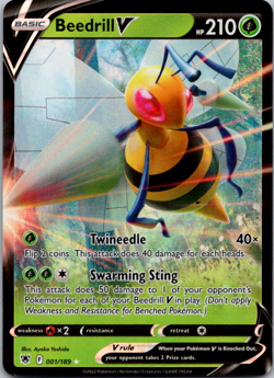 Beedrill V 001/189 SWSH10: Astral Radiance Pokemon NM Holo - Image 1