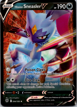 Hisuian Sneasler V - 094/189 - Pokemon Astral Radiance Ultra Rare Card NM - Image 1