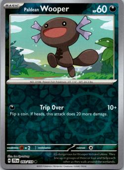 Pokemon Paldean Wooper 093/159 Reverse Holo Journey Together - Image 1