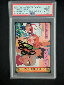 Pokemon Japanese 1999 Stuart Zagnit Signed Bandai Pocket Monsters PSA 9! - Image 1