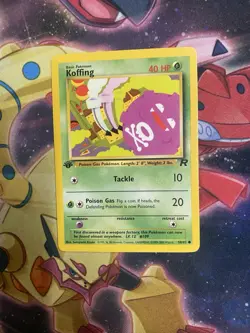 Koffing 1st Edition Pokemon Card Team Rocket 58/82 LP - Image 1