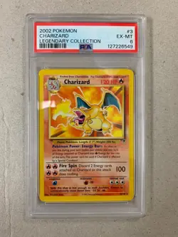 2002 POKEMON LEGENDARY COLLECTION NON HOLO CHARIZARD #3 PSA 6 - Image 1