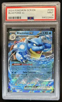2024 Pokemon Stellar Crown Blastoise ex #030/142 PSA 9 - Image 1