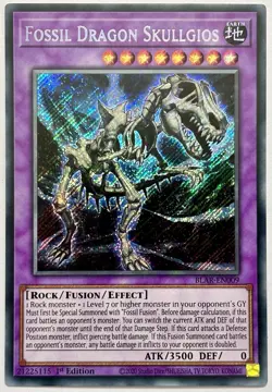 BLAR-EN009 Fossil Dragon Skullgios - Secret Rare 1st Edition Near Mint YuGiOh - Image 1