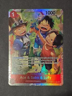 Ace & Sabo & Luffy OP13-007 Super Rare Carrying On His Will One Piece Near Mint - Image 1