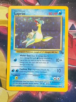 Lapras 10/62 Fossil Unlimited - Holo Rare - WOTC Pokemon Card LP - Image 1