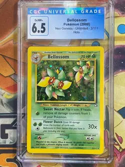 Bellossom 3/111 Unl. Edition Neo Genesis Holo Wotc Vintage Pokemon Card CGC 6.5 - Image 1