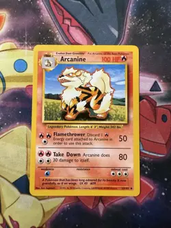 Arcanine 23/102 - Base Set Non Holo Wizards of the Coast Pokemon Card TGC LP - Image 1