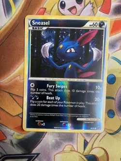 Pokemon SNEASEL Card 68/90 Reverse Holo Common Undaunted NM Unlimited HGSS - Image 1