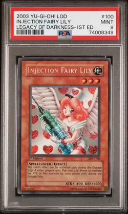 Yu-Gi-Oh 2003 Injection Fairy Lily * 1ST ED LOD-100 Secret Rare * PSA 9 MINT - Image 1