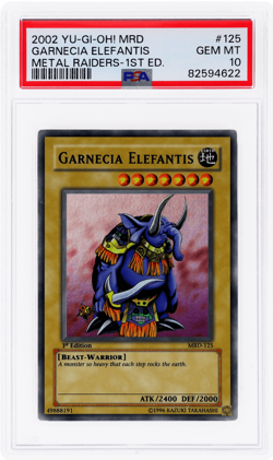2002 Yu-Gi-Oh Garnecia Elefantis Sr Metal Raiders 1st Edition #MRD125 PSA 10 - Image 1