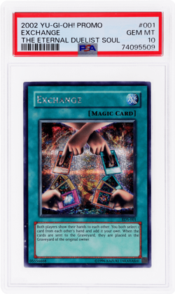 2002 Yu-Gi-Oh the Eternal Duelist Soul Promos Exchange #EDS001 PSA 10 - Image 1