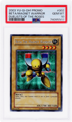 2003 Yu-Gi-Oh the Duelists of the Roses Beta the Magnet Warrior #DOR002 PSA 10 - Image 1