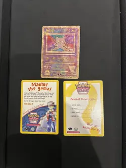 Pokemon TCG Ancient Mew Holo Rare SWIRL LP Promo Card with Crease - Image 2