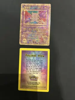 Pokemon TCG Ancient Mew Holo Rare SWIRL LP Promo Card with Crease - Image 3