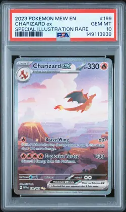 2023 POKEMON MEW EN-151 SPECIAL ILLUSTRATION RARE #199 CHARIZARD EX PSA 10 - Image 1