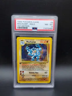 1999 Machamp 8/102 Base Set 1st Edition Holo PSA 8 Pokemon TCG - Image 1