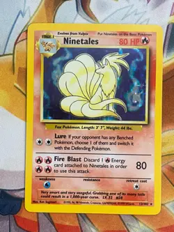 Ninetales 12/102 Base Set Holo Rare Vintage Pokemon Card WOTC TCG English MP - Image 1