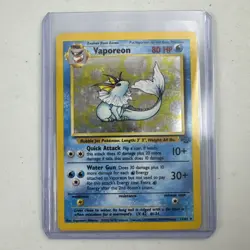 Vaporeon Unlimited 12/64 Jungle Holo Pokemon TCG Card 1999 - Image 1