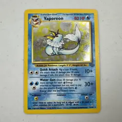 Vaporeon Unlimited 12/64 Jungle Holo Pokemon TCG Card 1999 - Image 3