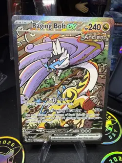 Pokemon TCG Raging Bolt EX Prismatic Evolutions Holo Card 166/131 Sir - Image 1