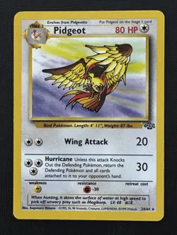 Pokemon Pidgeot 24/64 Jungle Stage 2 Regular Rare 80HP Wizards TCG Card - Image 1