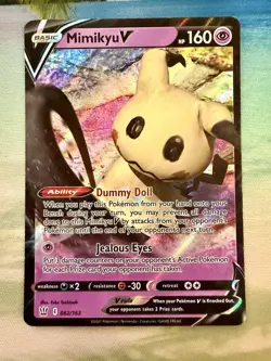 Mimikyu V 062/163 SWSH05: Battle Styles Pokemon Card TCG NM Free Shipping - Image 1