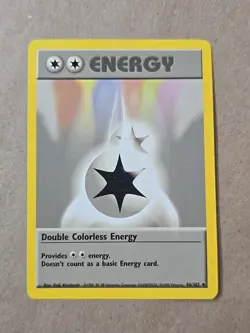 Pokemon Card 1999 Base 96/102 DOUBLE COLORLESS ENERGY (uncommon) TCG Pack Fresh - Image 1