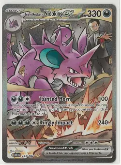 Team Rocket’s Nidoking Ex 233/182 SIR Destined Rivals Pokemon Tcg Card - Image 1