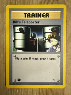 Bill's Teleporter 1st Edition 91/111 Neo Genesis Pokemon TCG Card DMG 2000 - Image 1