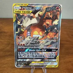 Pokemon Card Reshiram & Charizard GX SM201 Holo Black Star Promo MP - Image 1