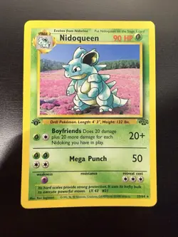 Pokemon Nidoqueen Jungle 1st Edition Regular Rare 90 HP 23/64 English Card - Image 1