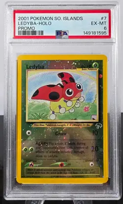 2001 POKEMON SOUTHERN ISLANDS PROMO #7 LEDYBA-HOLO PSA 6 - Image 1
