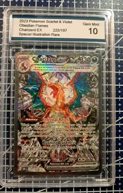 2023 POKEMON OBSIDIAN FLAMES SIR 223/197 CHARIZARD EX Gem Mint 10 - Image 1