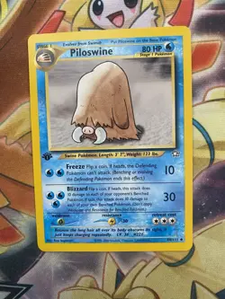Pokemon Card - Neo Genesis 44/111 - PILOSWINE (uncommon) **1st Edition** - NM - Image 1