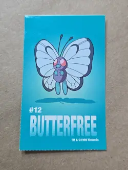 Butterfree Pokemon 1999 Game Freak Creatures 1999 Sticker Pokemon Card #12 Rare - Image 1