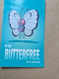 Butterfree Pokemon 1999 Game Freak Creatures 1999 Sticker Pokemon Card #12 Rare - Image 4