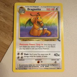 Pokemon TCG Dragonite Fossil 19/62 Non-Holo Unlimited Rare LP - Image 1