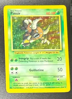 1999 POKEMON PINSIR HOLO RARE NO SYMBOL JUNGLE 9/64 - Image 1