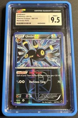 Pokemon Umbreon #64 2013 Plasma Freeze Reverse Holo CGC 9.5 MINT+ - Image 1